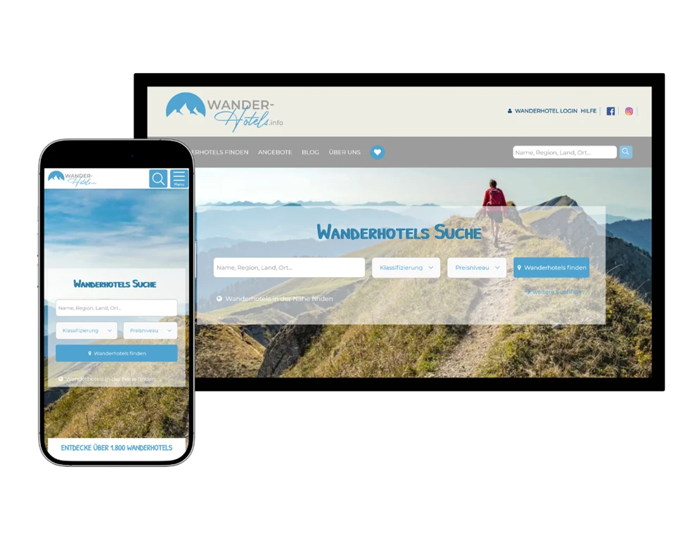 Mockups der Suchseite