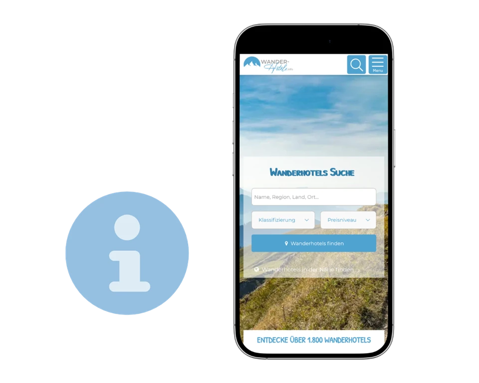 Mockup der Suchseite