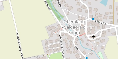 Wanderhotel auf Satellitenbild