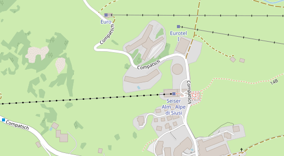 Wanderhotel auf Satellitenbild