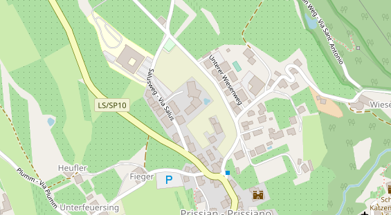 Wanderhotel auf Satellitenbild