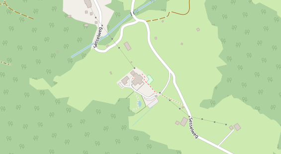 Wanderhotel auf Satellitenbild