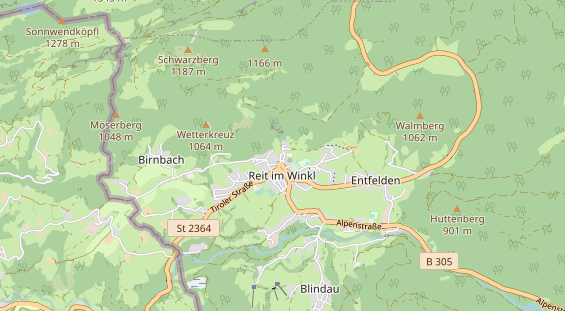 Wanderhotel auf Karte