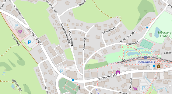 Wanderhotel auf Satellitenbild