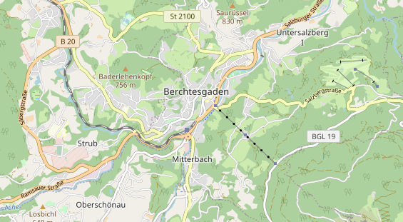 Wanderhotel auf Karte