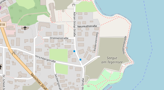 Wanderhotel auf Satellitenbild