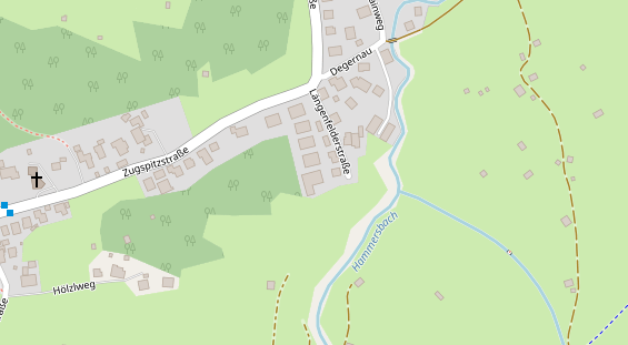 Wanderhotel auf Satellitenbild