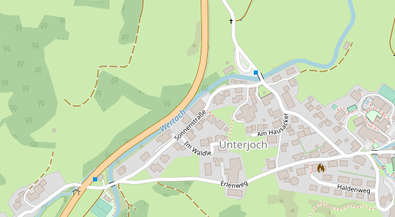 Wanderhotel auf Satellitenbild