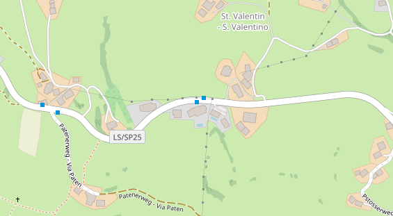 Wanderhotel auf Satellitenbild