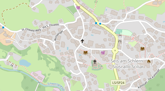 Wanderhotel auf Satellitenbild