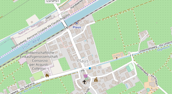 Wanderhotel auf Satellitenbild