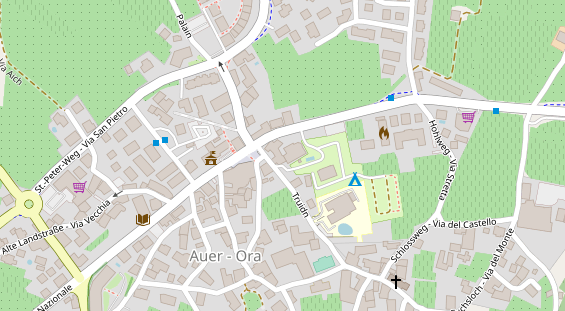 Wanderhotel auf Satellitenbild