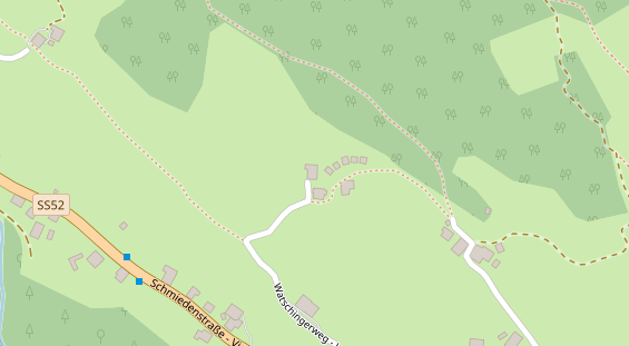 Wanderhotel auf Satellitenbild