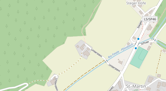 Wanderhotel auf Satellitenbild