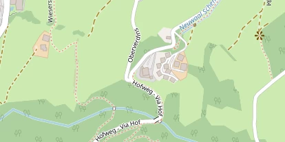 Wanderhotel auf Satellitenbild