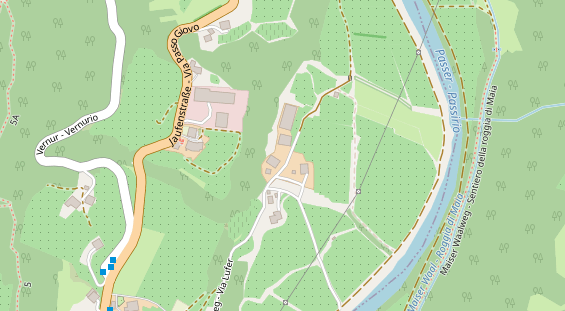 Wanderhotel auf Satellitenbild