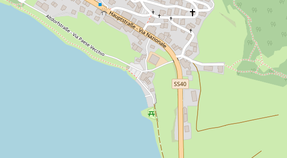 Wanderhotel auf Satellitenbild