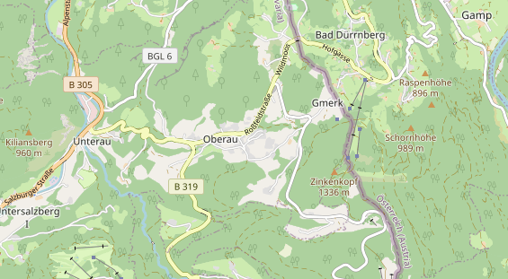 Wanderhotel auf Karte