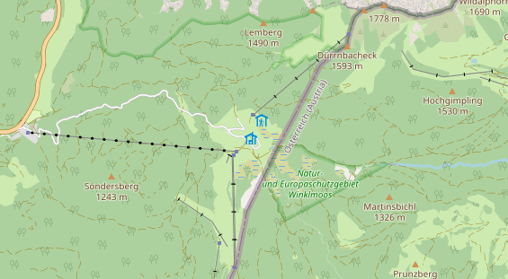 Wanderhotel auf Karte