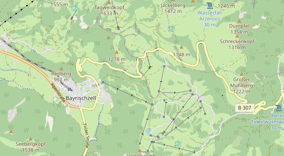 Wanderhotel auf Karte