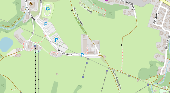 Wanderhotel auf Satellitenbild