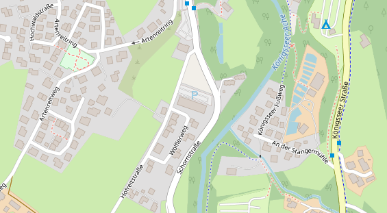 Wanderhotel auf Satellitenbild