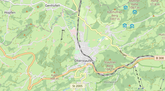 Wanderhotel auf Karte