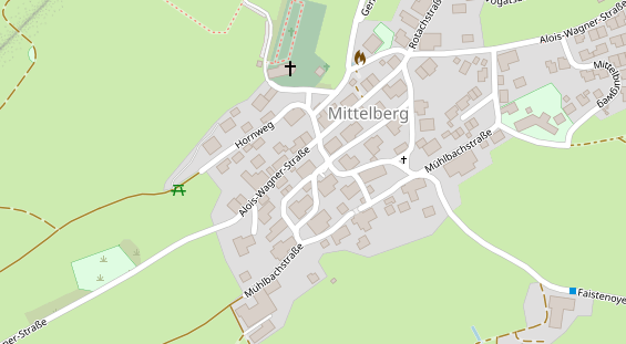 Wanderhotel auf Satellitenbild