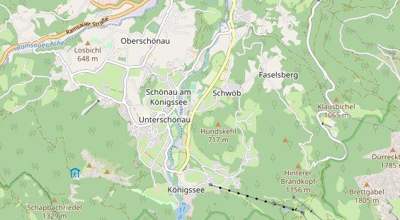 Wanderhotel auf Karte