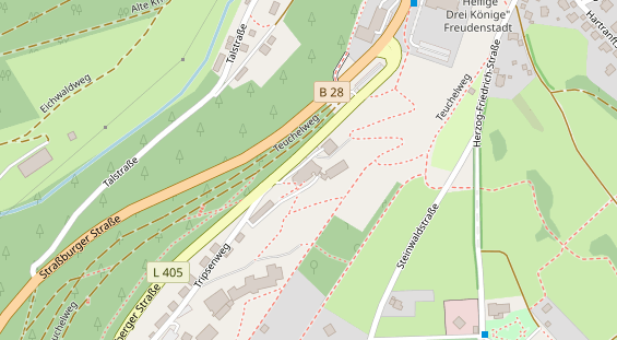 Wanderhotel auf Satellitenbild