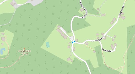 Wanderhotel auf Satellitenbild