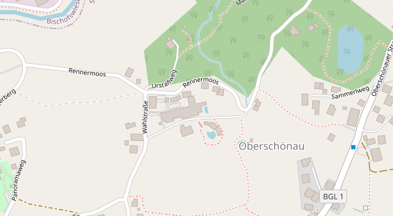 Wanderhotel auf Satellitenbild