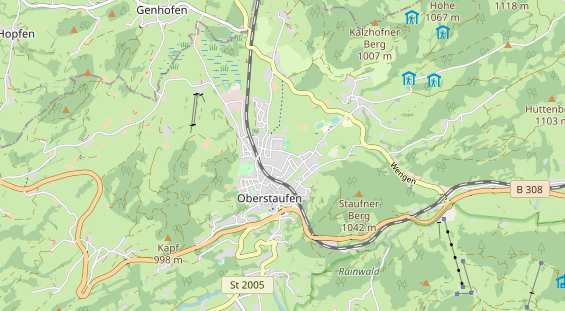 Wanderhotel auf Karte