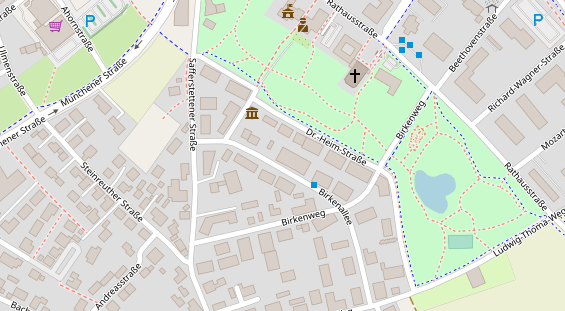 Wanderhotel auf Satellitenbild