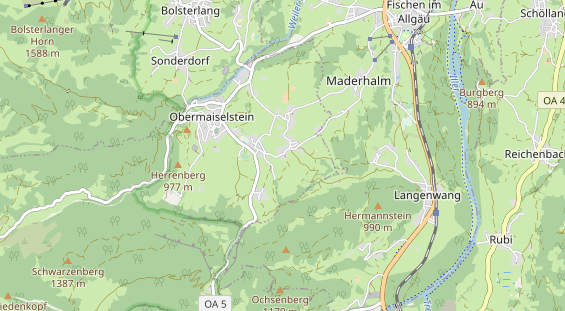 Wanderhotel auf Karte