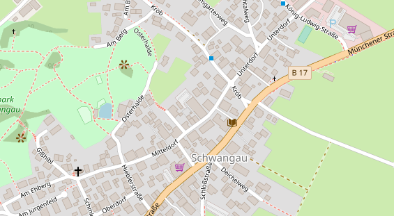 Wanderhotel auf Satellitenbild