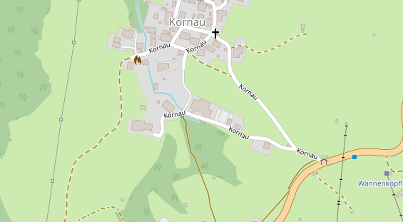 Wanderhotel auf Satellitenbild