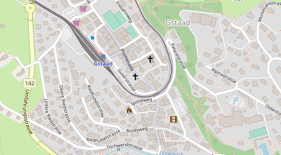 Wanderhotel auf Satellitenbild