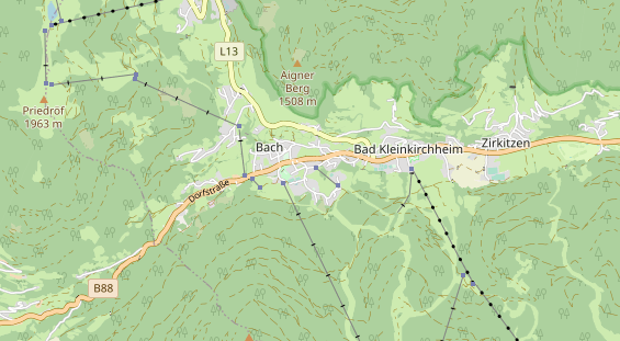 Wanderhotel auf Karte