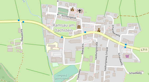 Wanderhotel auf Satellitenbild