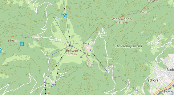 Wanderhotel auf Karte