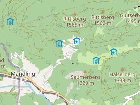 Wanderhotel auf Karte