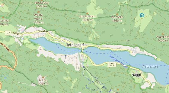 Wanderhotel auf Karte