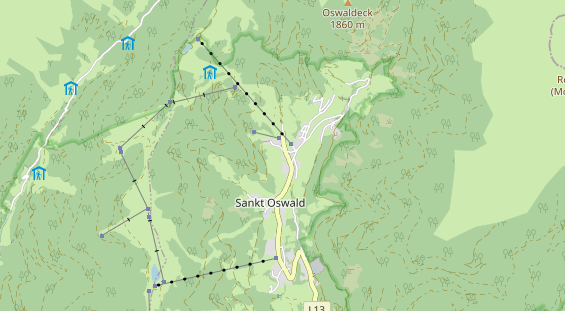 Wanderhotel auf Karte