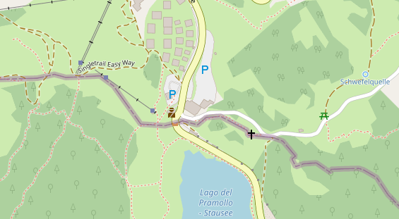 Wanderhotel auf Satellitenbild