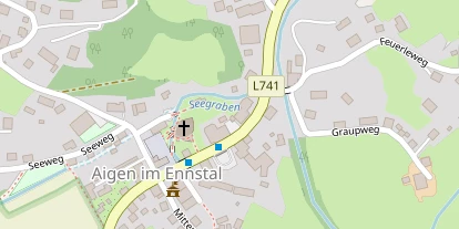 Wanderhotel auf Satellitenbild