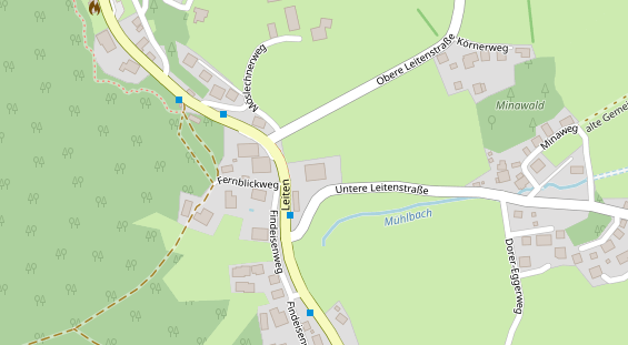 Wanderhotel auf Satellitenbild