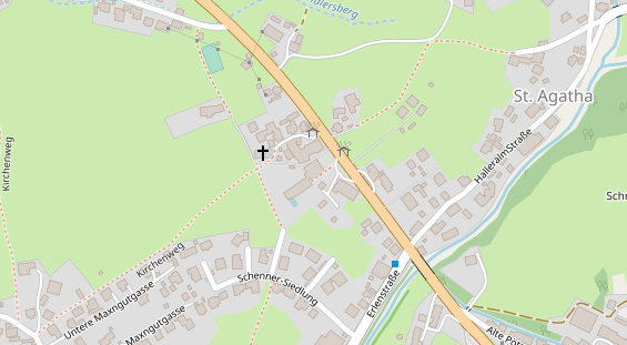 Wanderhotel auf Satellitenbild