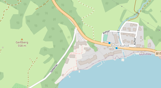 Wanderhotel auf Satellitenbild