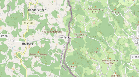 Wanderhotel auf Karte